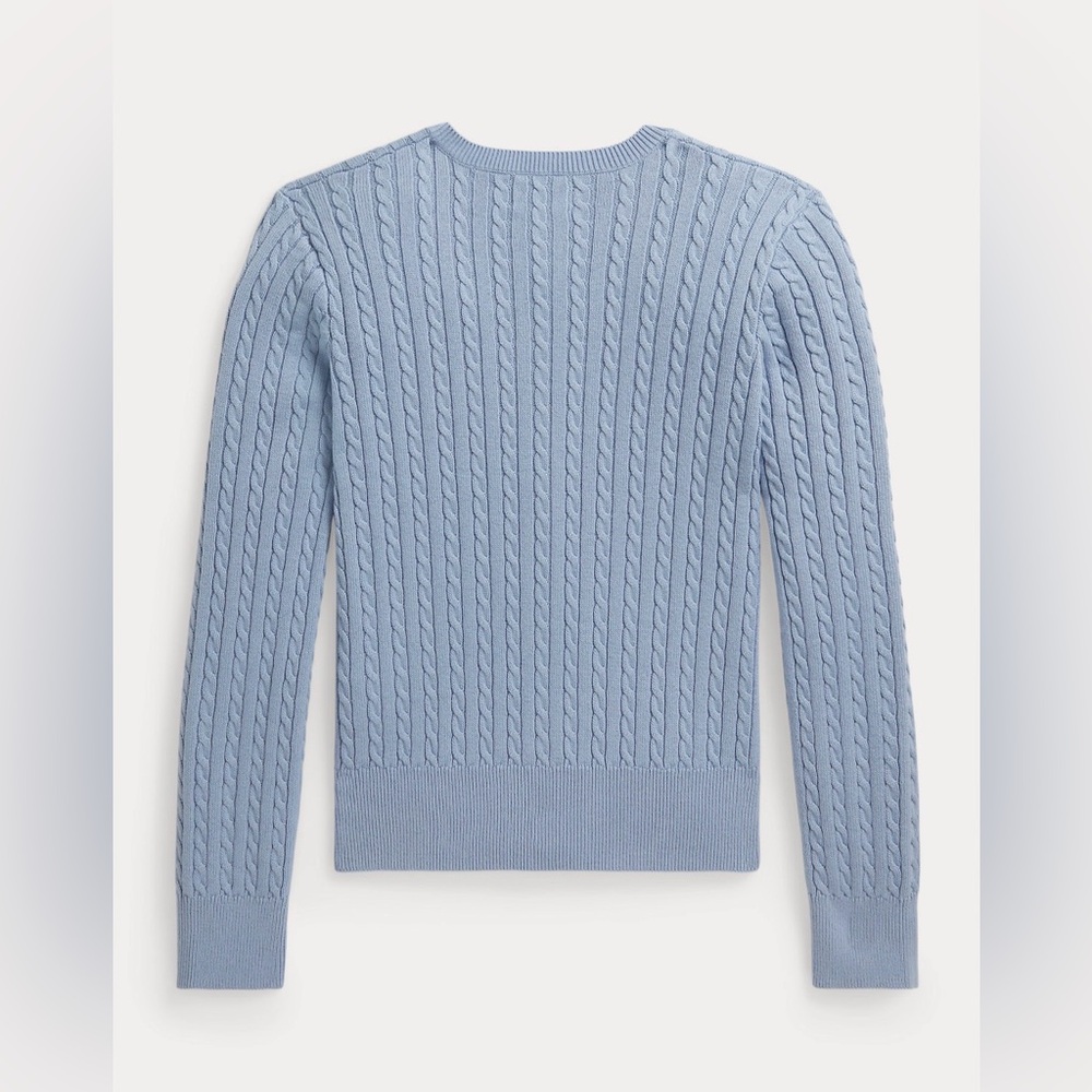 Polo by Ralph Lauren Women's Light Blue Cable-Knit Cardigan - Picture 2 of 3